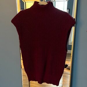 Woman’s L Burgundy Sleeveless Turtleneck Sweater